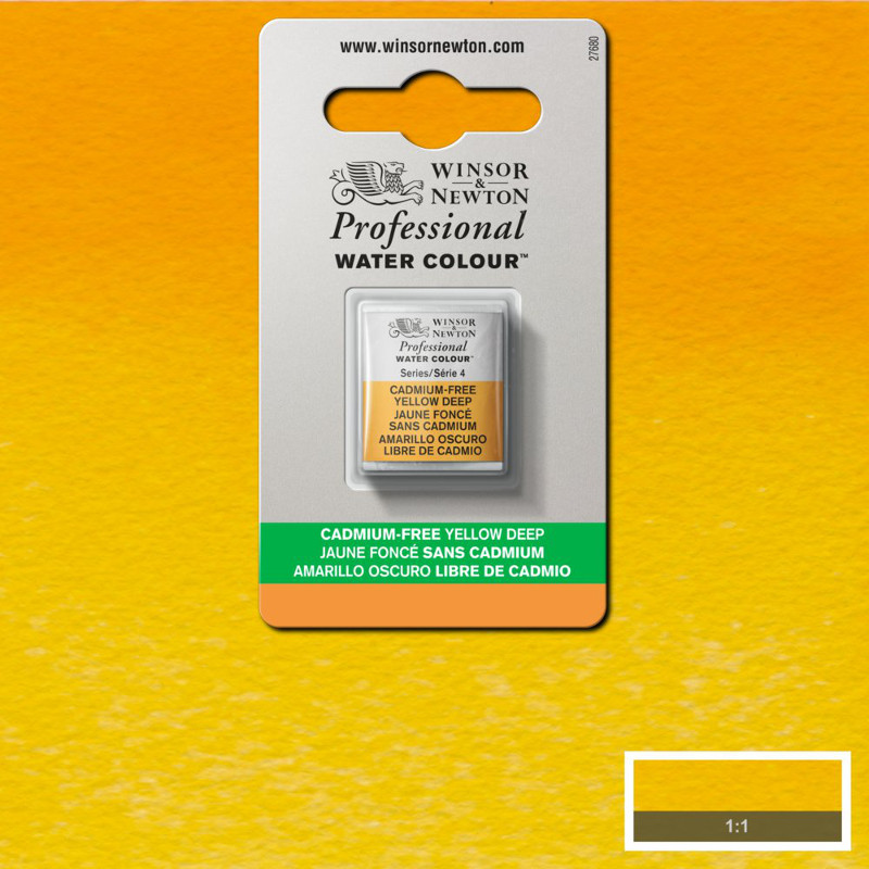 Image of Akvarellfärg Winsor & Newton Prof. 1/2-kopp cadmiumum-free yellow deep 891 (3F) 101891 884955062975