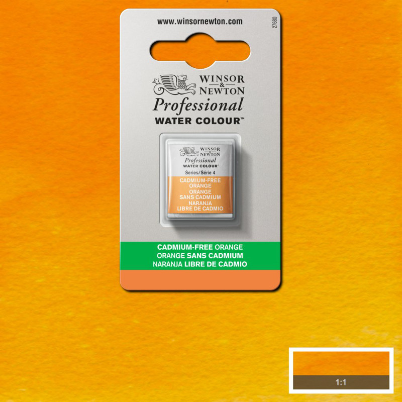 Image of Akvarellfärg Winsor & Newton Prof. 1/2-kopp cadmium-free orange 899 (3F) 101899 884955062982