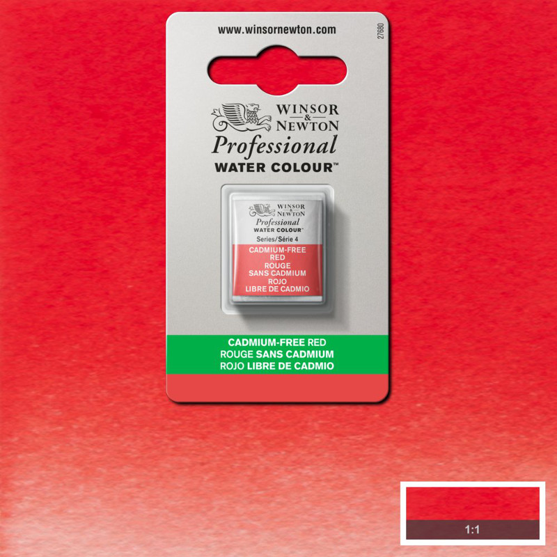 Image of Akvarellfärg Winsor & Newton Prof. 1/2-kopp cadmium-free red 901 (3F) 101901 884955062999