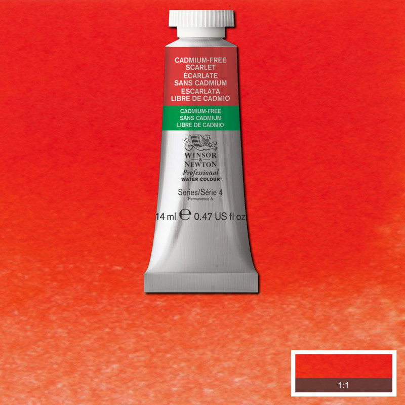Image of Akvarellfärg Winsor & Newton Prof. 14ml  cadmium-free scarlet 903 (3F) 105903 884955069455