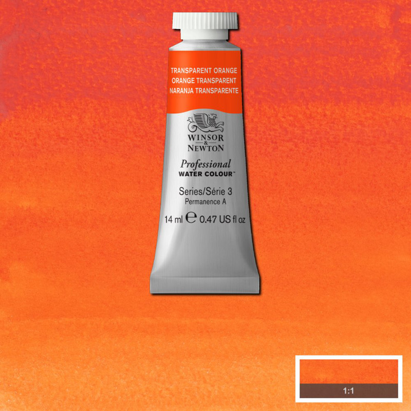 Image of Akvarellfärg Winsor & Newton Prof. 14ml  Transparent orange 650 (3F) 105650 884955069486