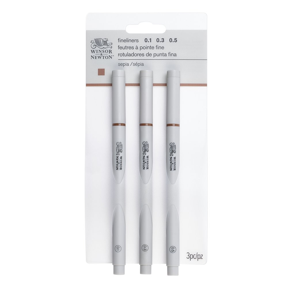 Image of Finelinerset Winsor & Newton Sepia 3st 0290109 884955070345