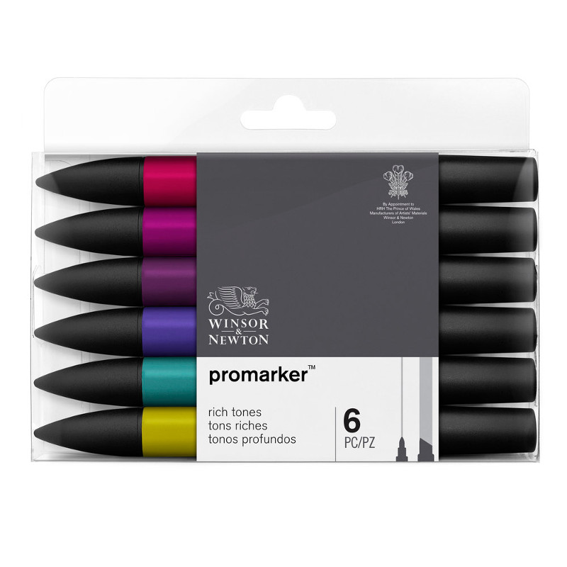 Image of Promarkerset Winsor & Newton 6 Rich tones 0290026 0290111 884955070369