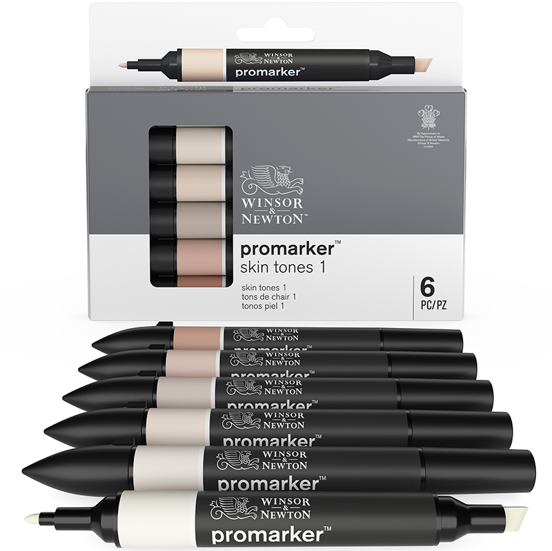 Image of Promarkerset Winsor & Newton 6 Skin tones set 1 0290029 0290114 884955070390