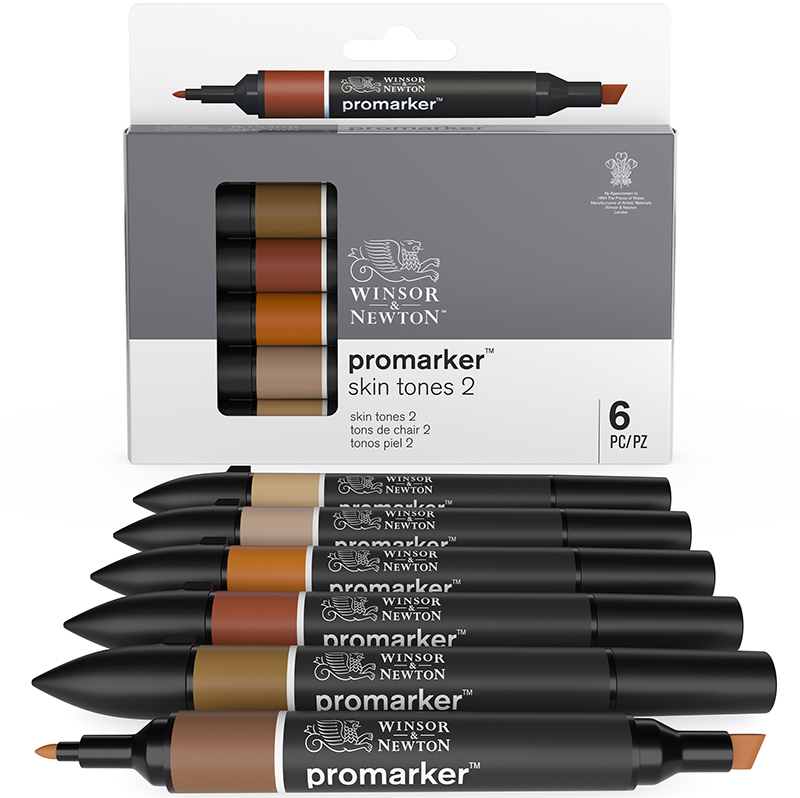 Image of Promarkerset Winsor & Newton 6 Skin tones Set 2 0290077 0290115 884955070406