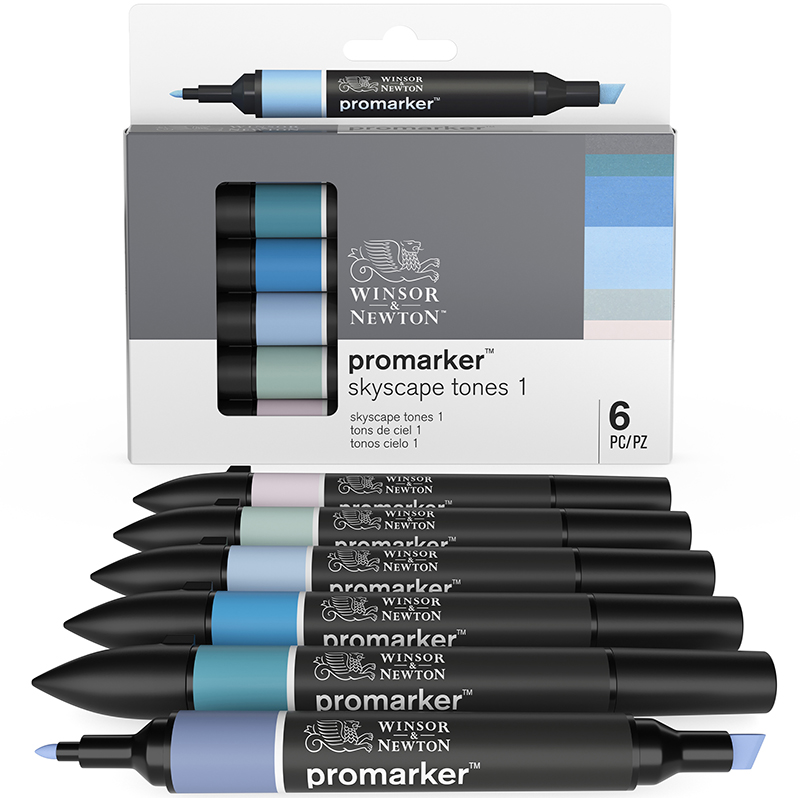 Image of Promarkerset Winsor & Newton 6 Skyscape tones 0290118 884955070437