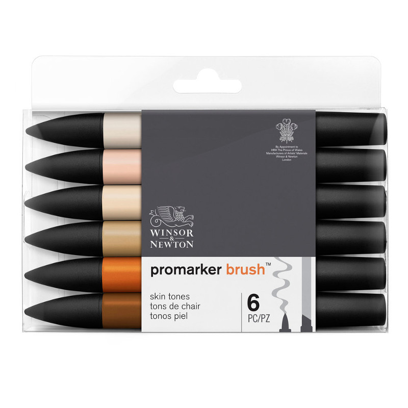Image of Brushmarkerset Winsor & Newton 6 Skin tones 0290036 0290127 884955070529