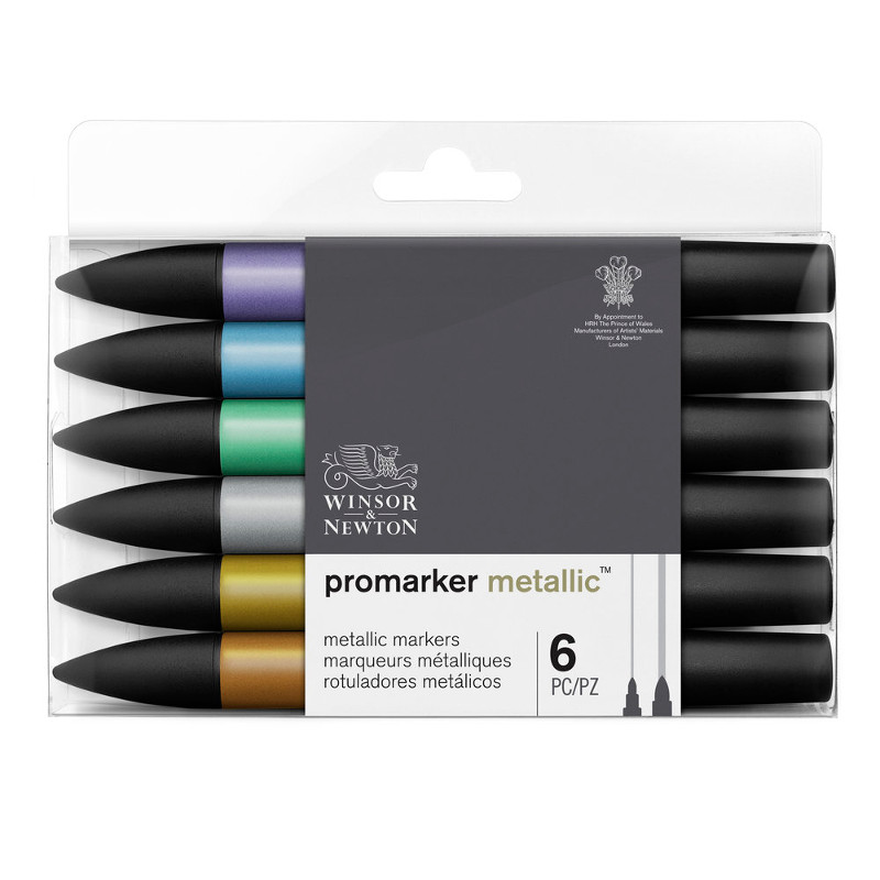 Image of Promarkerset Winsor & Newton Metallic markers 6 set 0290135 884955070604