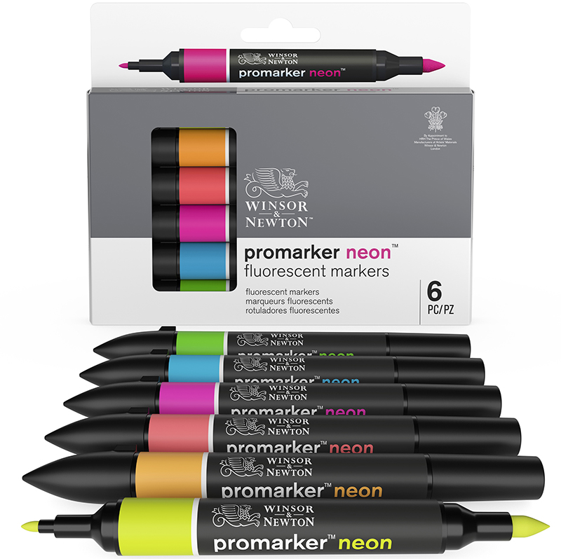 Image of Promarkerset Winsor & Newton NeonMarker set 1 0290038 0290136 884955070611