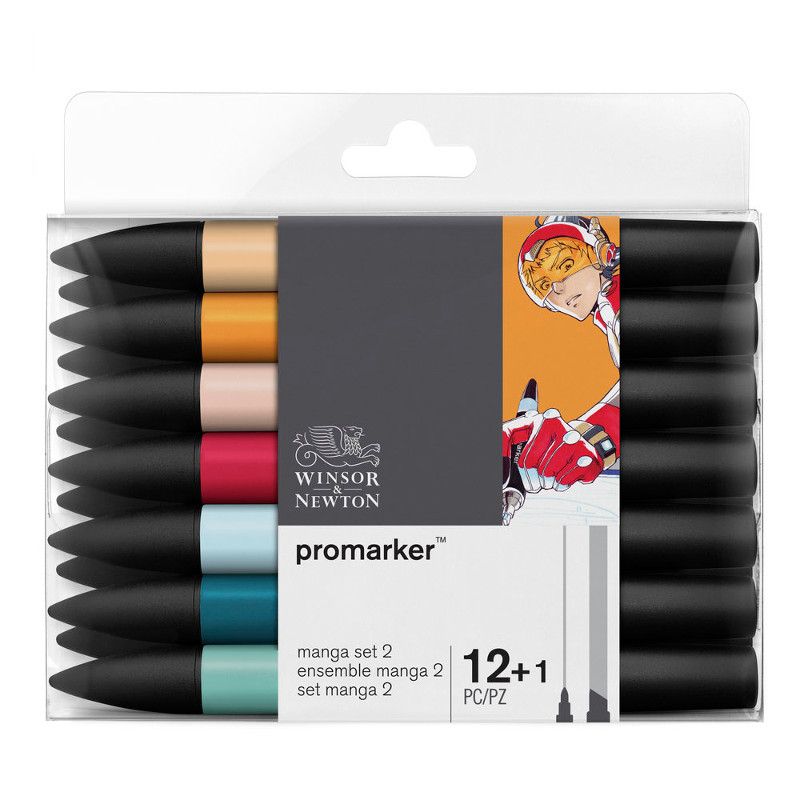 Image of Promarkerset Winsor & Newton 12+ 1 Manga expansionspack 2 0290052 0290140 884955070659