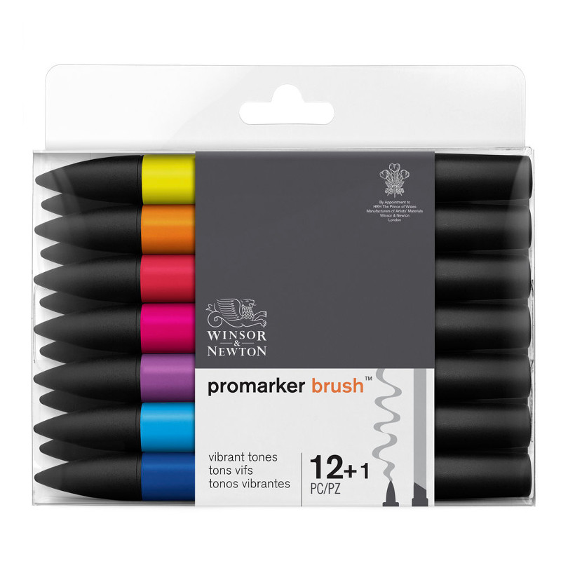 Image of Brushmarkerset Winsor & Newton 12 Vibrant 0290032 0290145 884955070703
