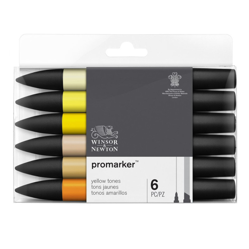 Image of Promarkerset Winsor & Newton Yellow tones set 6 utgått 0290157 884955073841