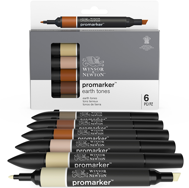 Image of Promarkerset Winsor & Newton Earth tones set 6 0290160 884955073872
