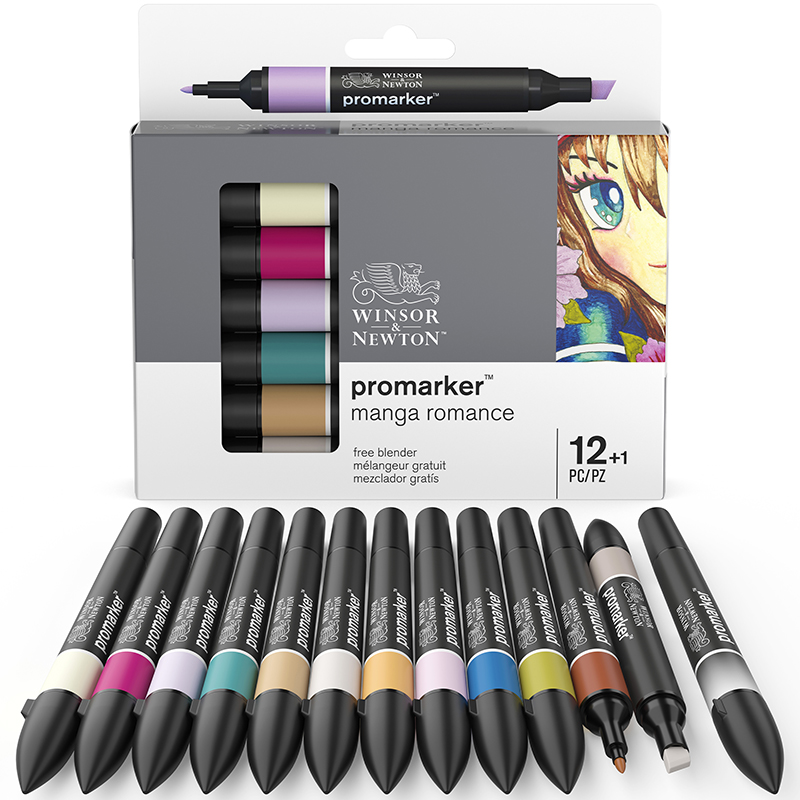 Image of Promarkerset Winsor & Newton 12+1 Manga romance 0290161 884955073889