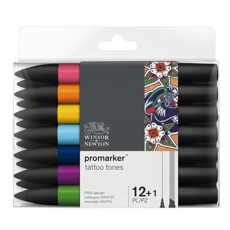 Image of Promarkerset Winsor & Newton 12+1 Tattoo tones 0290162 884955073896