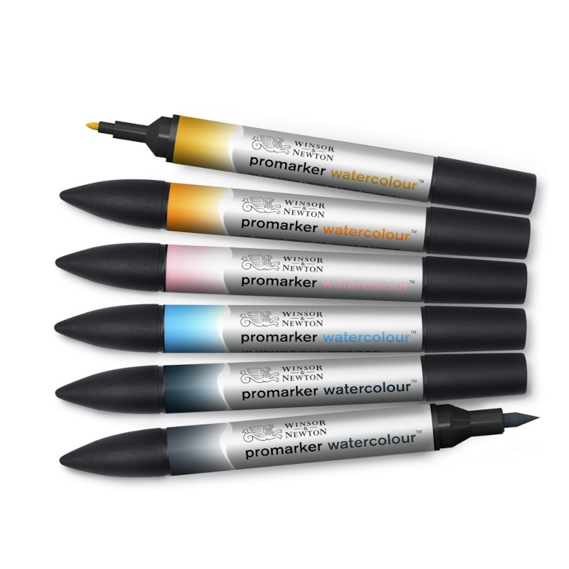 Image of Akvarellmarkerset Promarker Watercolour Sky tones set 6 0290168 884955073988