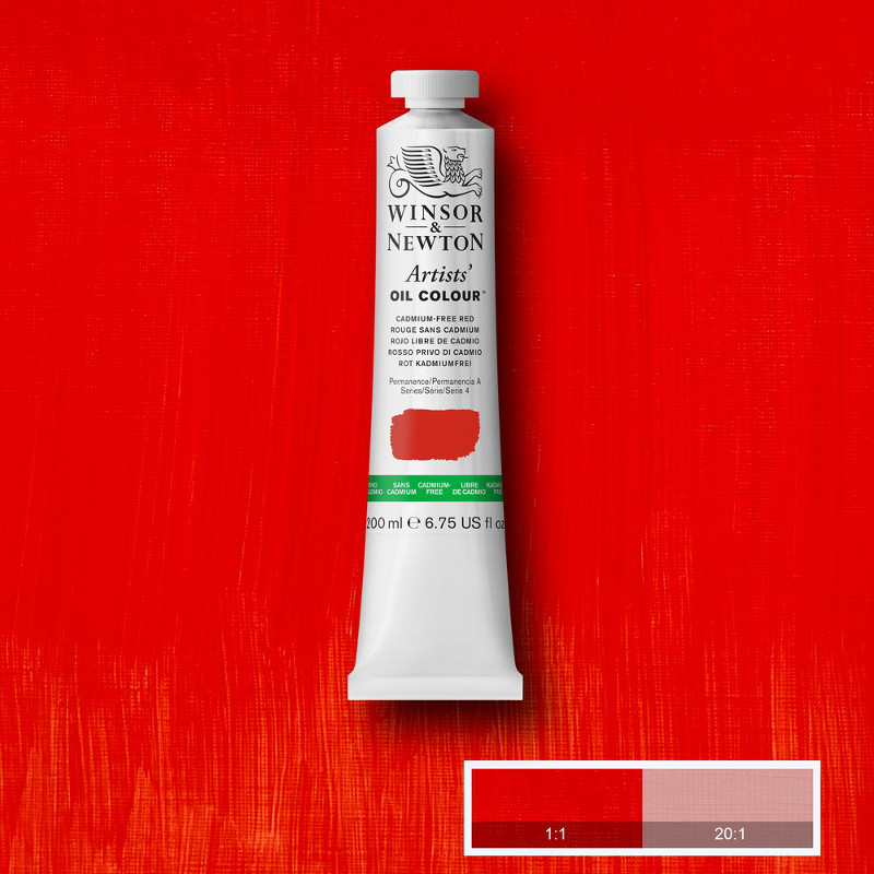 Image of Oljefärg Winsor & Newton Artist 200ml Cadmium-free Red 901 S4 1237901 884955074503
