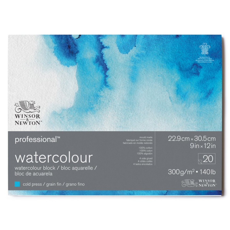 Image of Akvarellblock Winsor & Newton Premium Cold Press 300g 23x31cm 20ark 6664002 884955076293