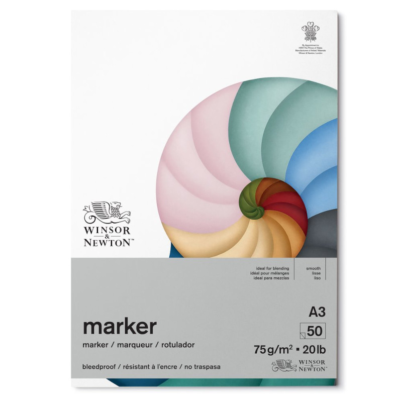 Image of Markerblock Winsor & Newton Bleedproof 75g A3 50ark (3F) 6002009 884955076897