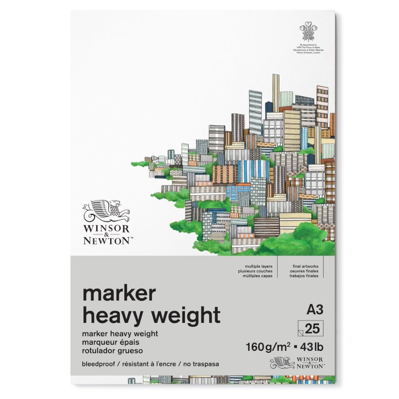 Image of Markerblock Winsor & Newton Bleed Pad 160g A3 25ark 6002013 884955076934