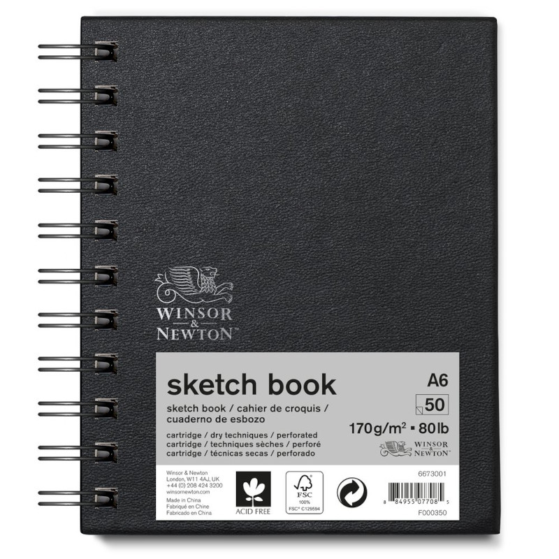 Image of Skissbok Winsor & Newton A6. 50ark Spiral 6673001 884955077085