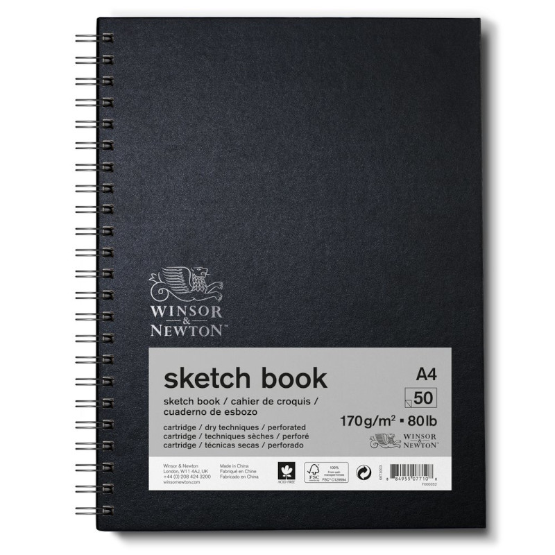 Image of Skissbok Winsor & Newton 170g A4. 50ark Spiral (6F) 6673003 884955077108