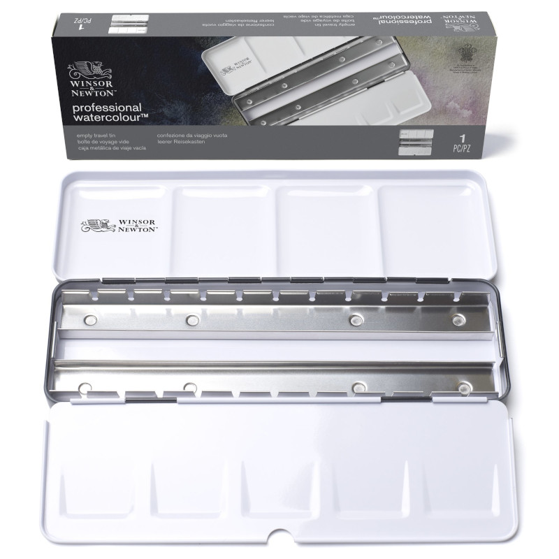Image of Akvarelllåda Winsor & Newton TRAVEL TIN - EMPTY BOX FOR 24 PANS 7003156 884955082706