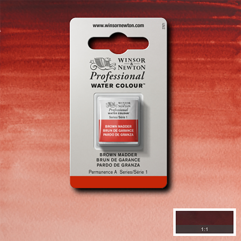 Image of Akvarellfärg Winsor & Newton Prof. 1/2-kopp  Brown madder 056 S1 101056 884955085639