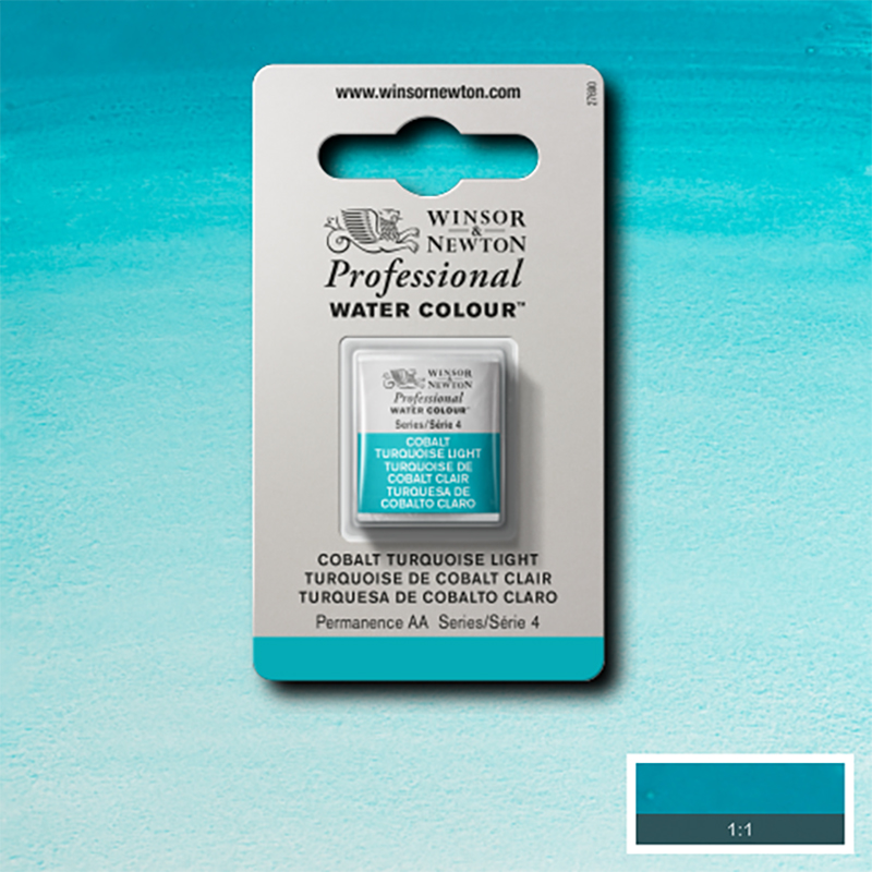 Image of Akvarellfärg Winsor & Newton Prof. 1/2-kopp  Cobalt turquoise light 191 S4 101191 884955085813