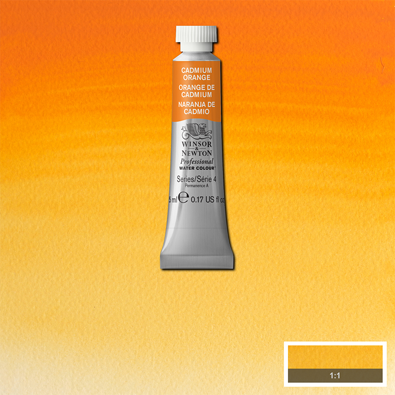 Image of Akvarellfärg Winsor & Newton Prof. 5ml  Cadmium orange 089 (3F) S4 102089 884955087053