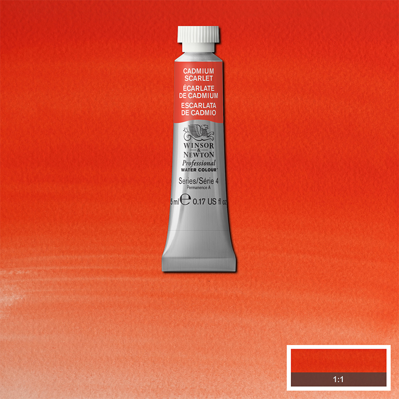 Image of Akvarellfärg Winsor & Newton Prof. 5ml  Cadmium scarlet 106 (3F) S4 102106 884955087084