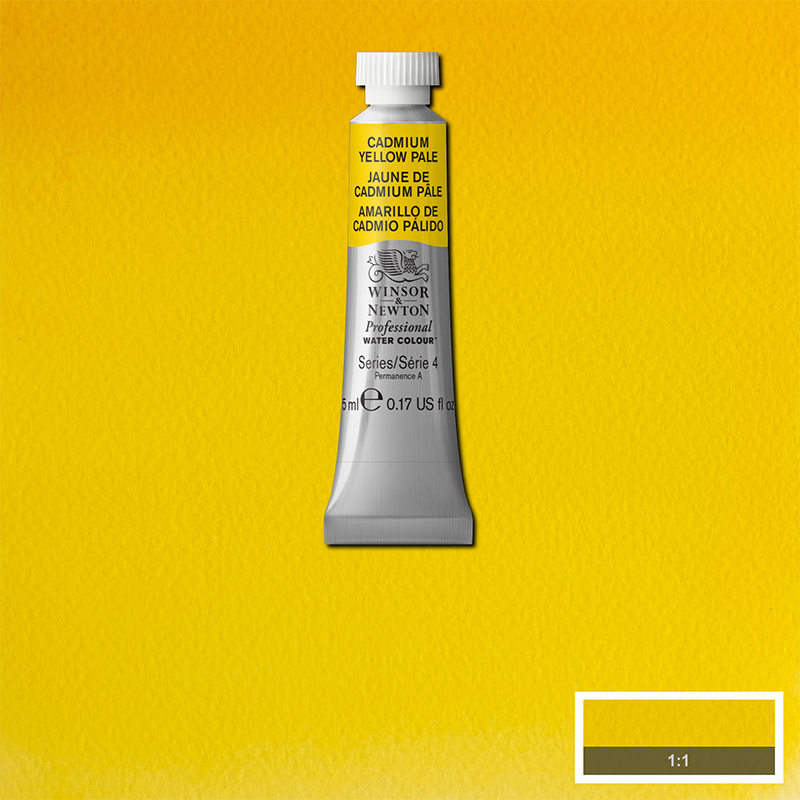 Image of Akvarellfärg Winsor & Newton Prof. 5ml  Cadmium yellow pale 118 (3F) S4 102118 884955087114