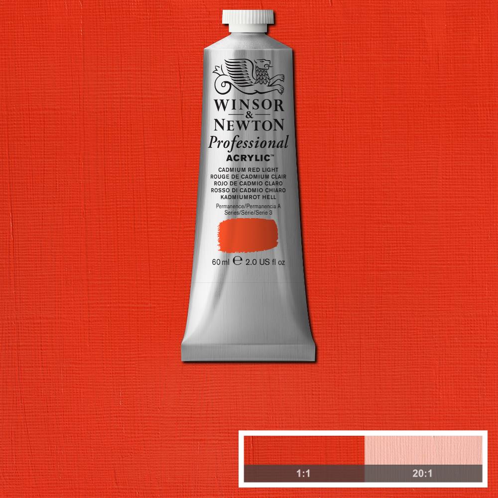Image of Akrylfärg Winsor & Newton Prof. 60ml  Cadmium Red Light 100 (3F) * S3 2320100 884955089019