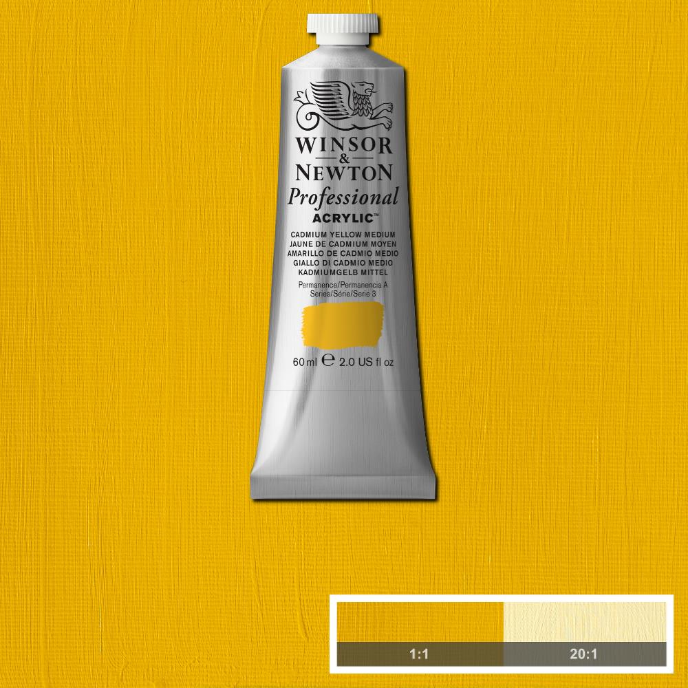 Image of Akrylfärg Winsor & Newton Prof. 60ml  Cadmium Yellow Medium 116 (3F) S3 2320116 884955089040