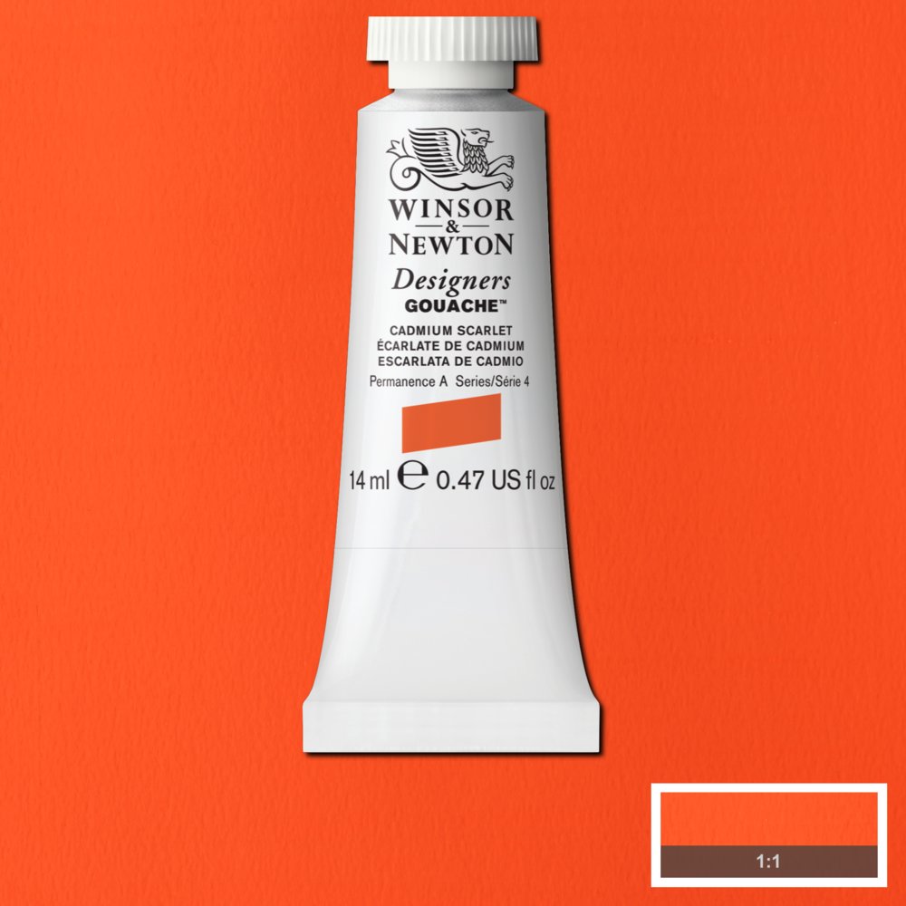 Image of Gouachefärg Winsor & Newton 14ml  Cadmium Scarlet    106 (3F) S4 605106 884955089125