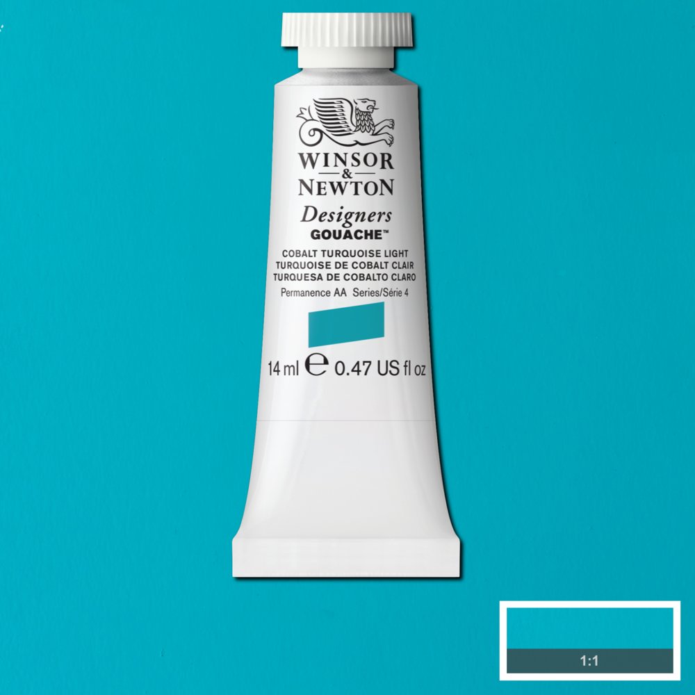 Image of Gouachefärg Winsor & Newton 14ml  Cobalt Turquoise Light    191 (3F) S4 605191 884955089149