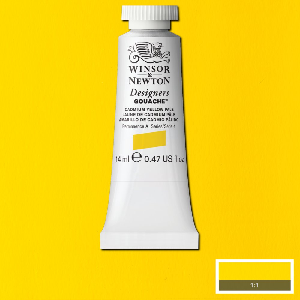 Image of Gouachefärg Winsor & Newton 14ml  Cadmium yellow pale 118 (3F) S4 605118 884955089217