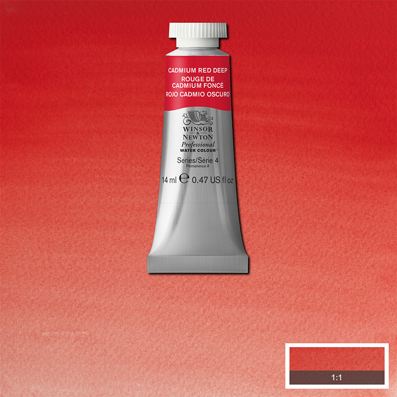 Image of Akvarellfärg Winsor & Newton Prof. 14ml  Cadmium red deep 097 (3F) S4 105097 884955089583