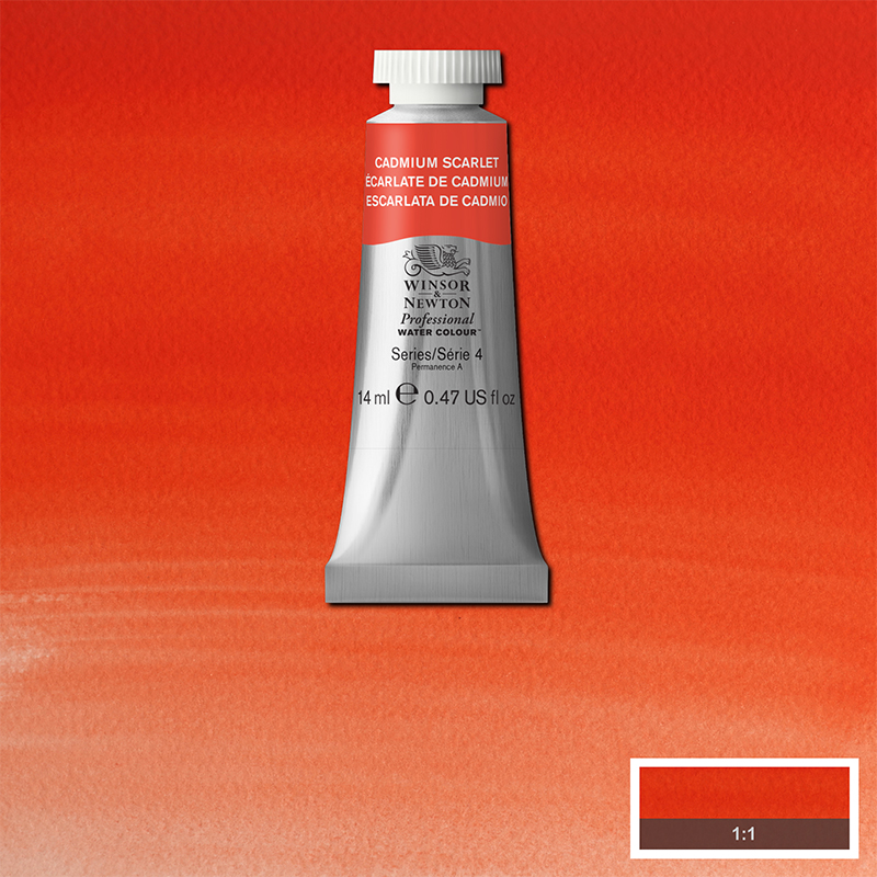 Image of Akvarellfärg Winsor & Newton Prof. 14ml  Cadmium scarlet 106 (3F) S4 105106 884955089590