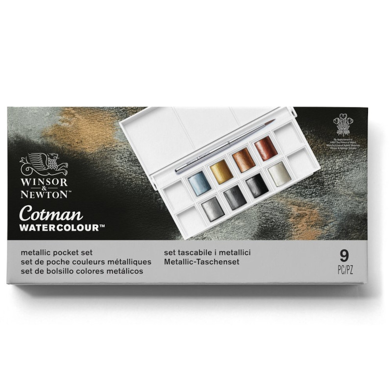 Image of Akvarellfärg Cotman 8Hp Metallic Pocket Set 0390702 884955090688
