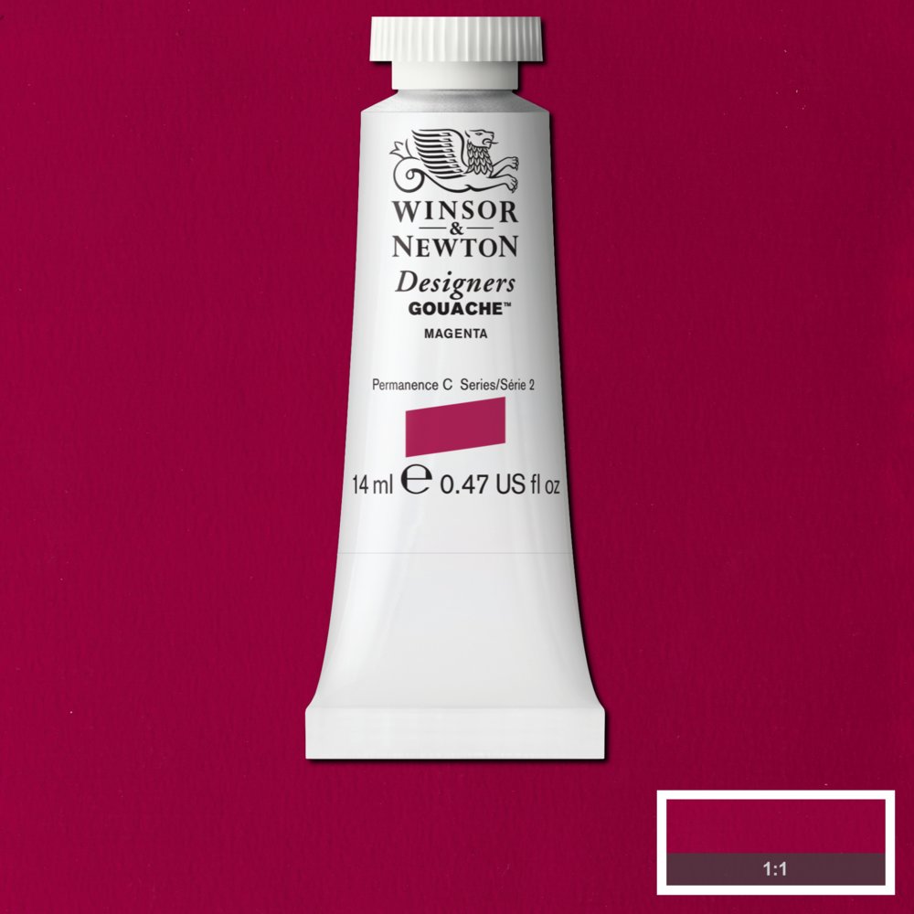 Image of Gouachefärg Winsor & Newton 14ml  Magenta 380 (3F) S2 605380 884955093436
