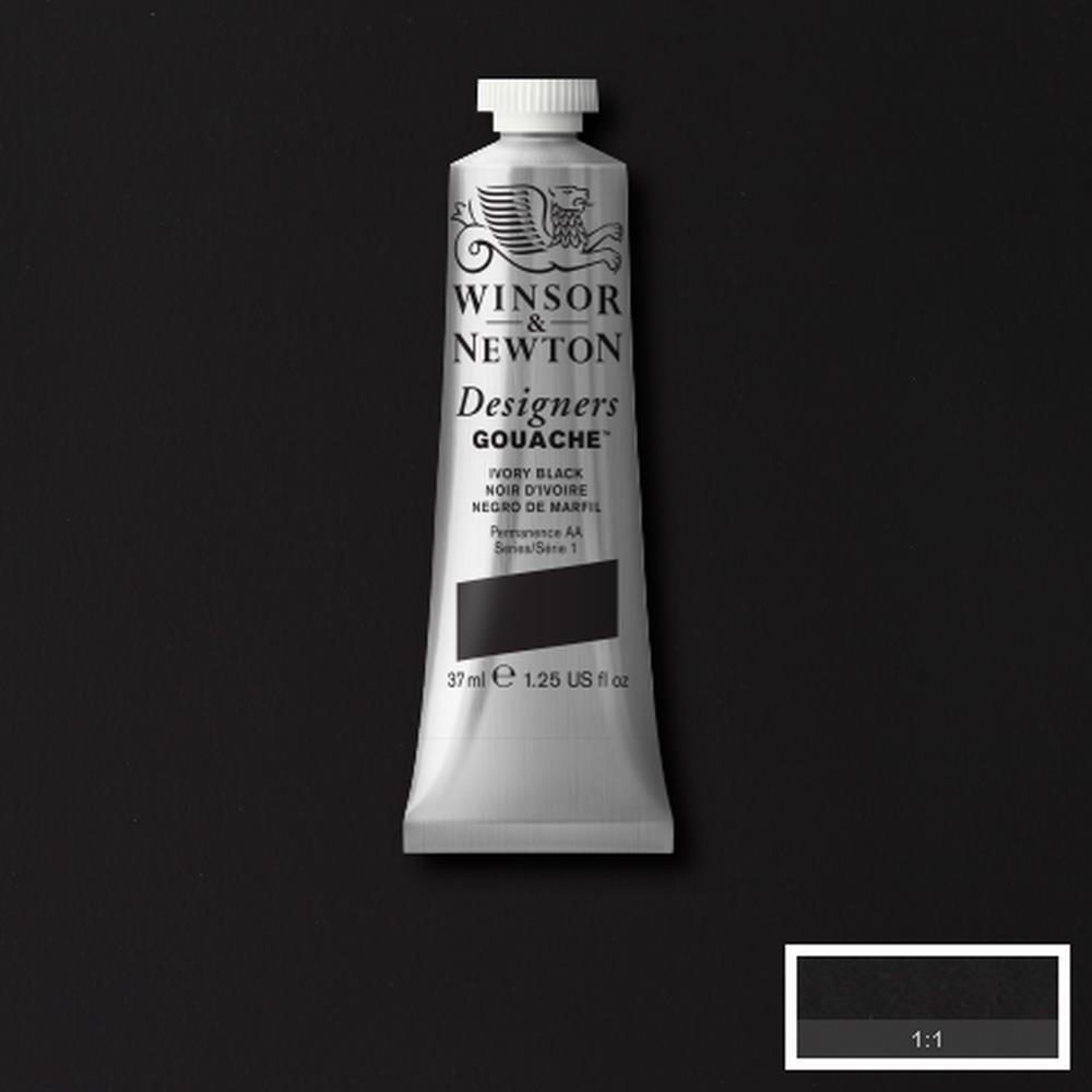 Image of Gouachefärg Winsor & Newton 37ml  Ivory black,  ml 331 (3F) 614331 884955096932