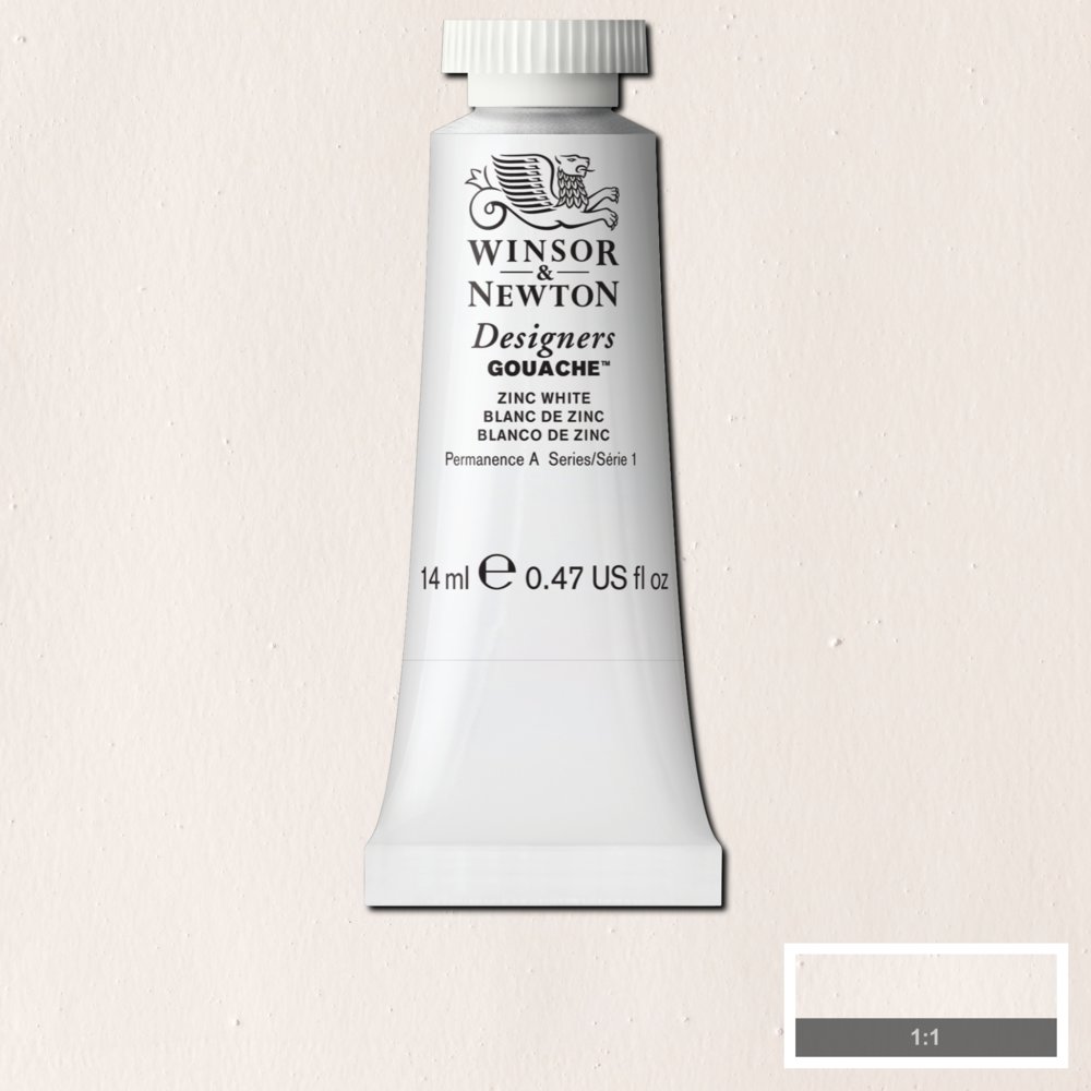 Image of Gouachefärg Winsor & Newton 14ml  Zinc white 748 (3F) S1 605748 884955096987