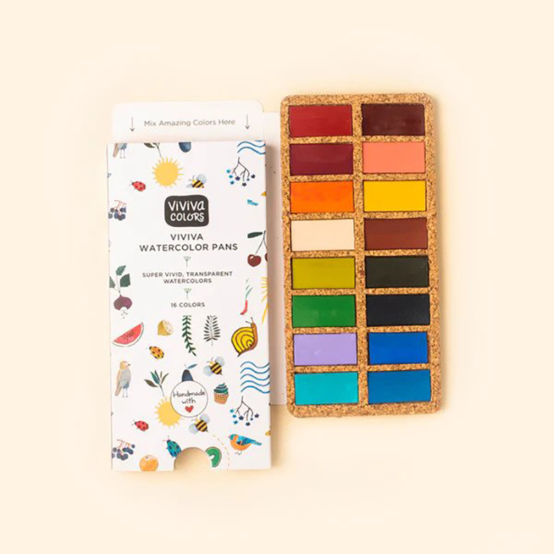 Image of Viviva Watercolor Pan set Spring 16 färger 276051 8906132760510