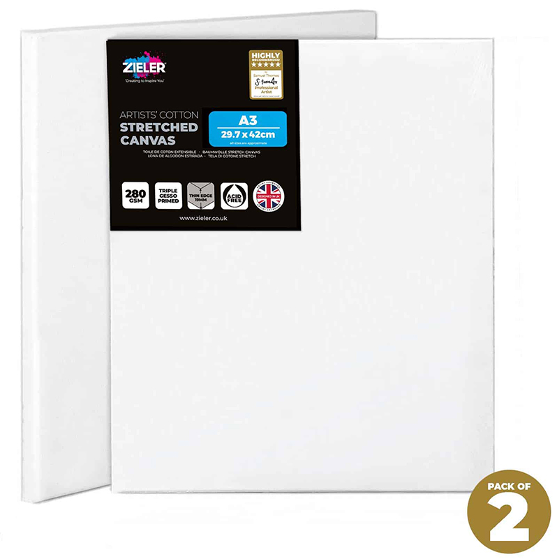 Image of Duk Zieler Stretched White Canvas Thin Edge - A3 - 29.7x42.cm (3F) 09292255 0604565115522