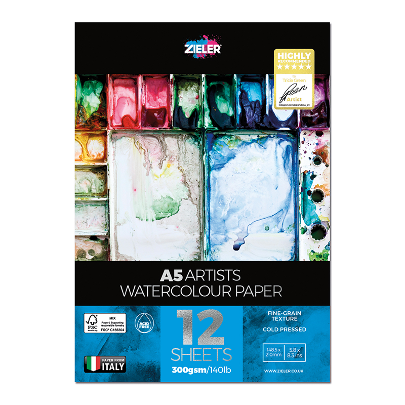 Image of Akvarellblock Zieler A5 Artists Watercolour Pad 09299522M 0604565680372